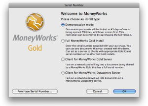 Full MoneyWorks Cashbook screenshot