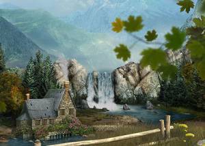 Full Mountain Waterfall 3D Screensaver screenshot