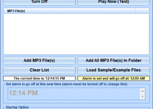 MP3 Alarm Clock Software screenshot