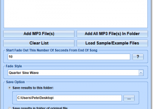 software - MP3 Fade Out Multiple Files Software 7.0 screenshot