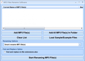 software - MP3 Files Rename Software 7.0 screenshot