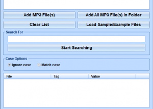 software - MP3 Search Tags In Multiple Files Software 7.0 screenshot