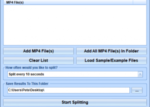 MP4 Video Splitter Software screenshot