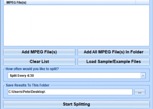 software - MPEG Splitter Software 7.0 screenshot