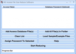 MS Access File Size Reduce Software screenshot