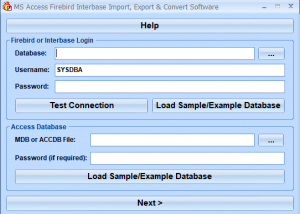 MS Access Firebird Interbase Import, Export & Convert Software screenshot