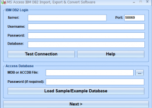 MS Access IBM DB2 Import, Export & Convert Software screenshot