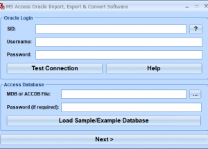 MS Access Oracle Import, Export & Convert Software screenshot