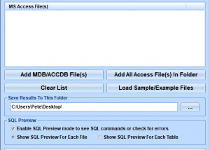 MS Access Tables To MS Access Database Converter Software screenshot