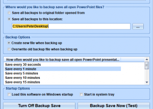 MS PowerPoint Backup File Auto Save Software screenshot