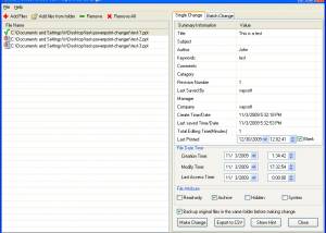 MS PowerPoint File Properties Changer screenshot