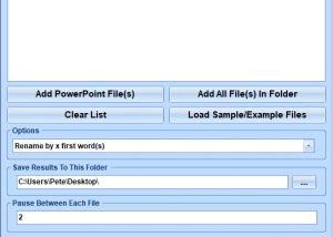 MS PowerPoint Rename Multiple Files Based On Content Software screenshot