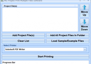 software - MS Project Print Multiple Files Software 7.0 screenshot