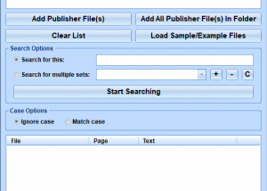 MS Publisher Search In Multiple Files At Once Software screenshot