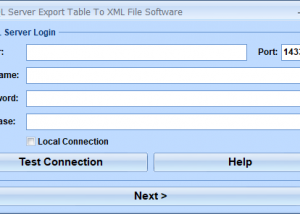 MS SQL Server Export Table To XML File Software screenshot