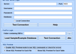 MS SQL Server Tables To FoxPro Converter Software screenshot