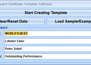 MS Word Award Certificate Template Software screenshot