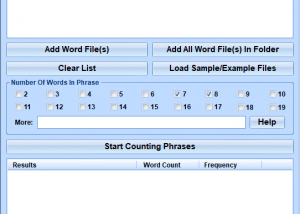 software - MS Word Count Frequently Used Phrases Software 7.0 screenshot