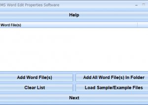 MS Word Edit Properties Software screenshot