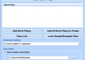 MS Word English To Japanese and Japanese To English Software screenshot