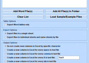 software - MS Word Export To Multiple Excel Files Software 7.0 screenshot