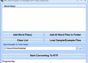 MS Word Export To Multiple RTF Files Software screenshot