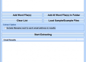 MS Word Extract Email Addresses From Documents Software screenshot