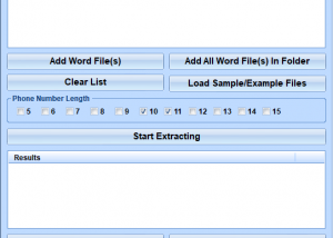 software - MS Word Extract Phone Numbers From Multiple Documents Software 7.0 screenshot