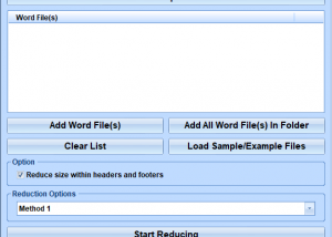 MS Word File Size Reduce Software screenshot