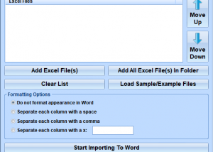 software - MS Word Import Multiple Excel Files Software 7.0 screenshot