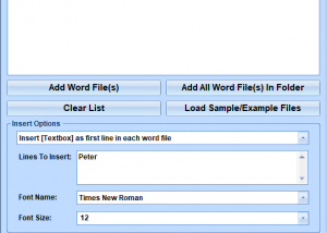 MS Word Insert Lines In Multiple Files Software screenshot