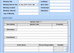 MS Word Meeting Minutes Template Software screenshot