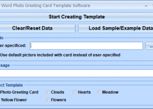 MS Word Photo Greeting Card Template Software screenshot