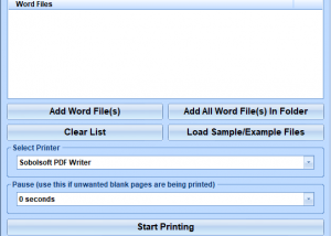 software - MS Word Print Multiple Documents Software 7.0 screenshot