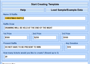 MS Word Raffle Tickets Template Software screenshot