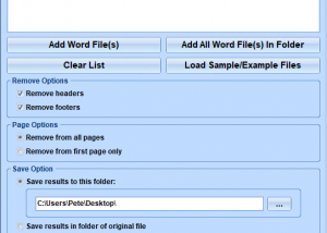 software - MS Word Remove Headers and Footers From Multiple Documents Software 7.0 screenshot