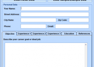 MS Word Resume Template Software screenshot