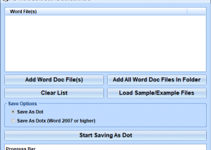 MS Word Save Doc As Dot Software screenshot