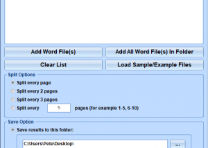 software - MS Word Split Pages Into Separate Files Software 7.0 screenshot