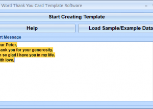 MS Word Thank You Card Template Software screenshot