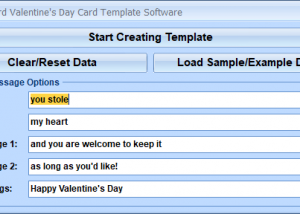 MS Word Valentine's Day Card Template Software screenshot