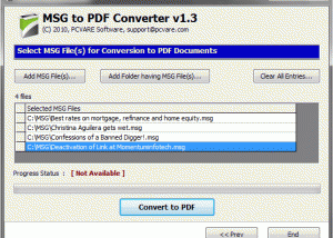 software - MSG File Converter to PDF 3.0 screenshot