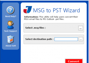 software - MSG to PST Wizard 3.0 screenshot