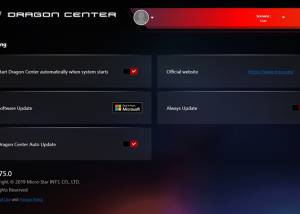 software - MSI Dragon Center 2.0.147.0 screenshot