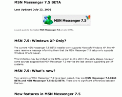 MSN Messenger 7.5 InfoPack screenshot