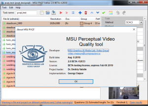 software - MSU Perceptual Video Quality Tool 2.0 screenshot