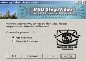 software - MSU StegoVideo 1.0 screenshot