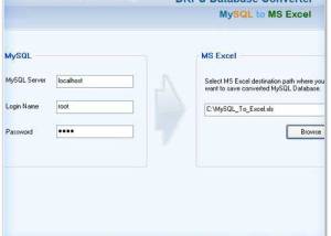 MySQL to Excel Converter screenshot
