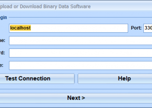 MySQL Upload or Download Binary Data Software screenshot