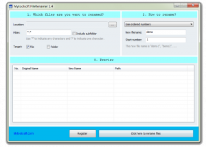 Mytoolsoft File Renamer screenshot